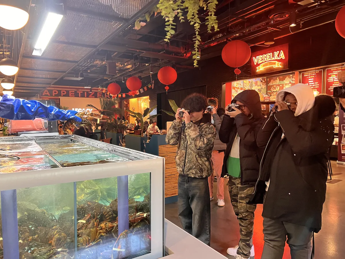 teens making photos on location